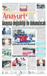 Anayurt Gazetesi 18 Nisan 2016 Gazete Manşetleri