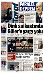 Taraf Gazetesi 18 Nisan 2016 Gazete Manşetleri