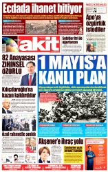 Yeni Akit Gazetesi 18 Nisan 2016 Gazete Manşetleri