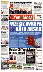 Yeni Mesaj Gazetesi 18 Nisan 2016 Gazete Manşetleri